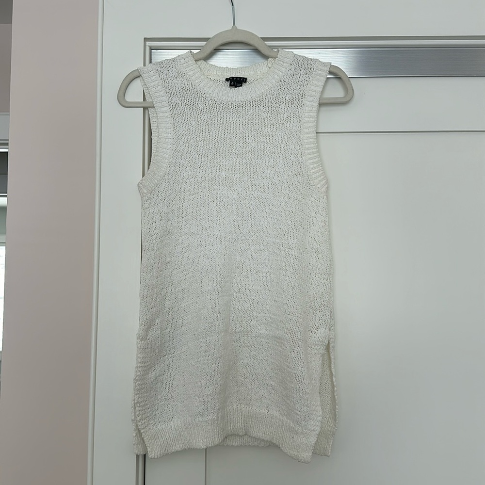 Theory nylon cream colored knit tunic - size S